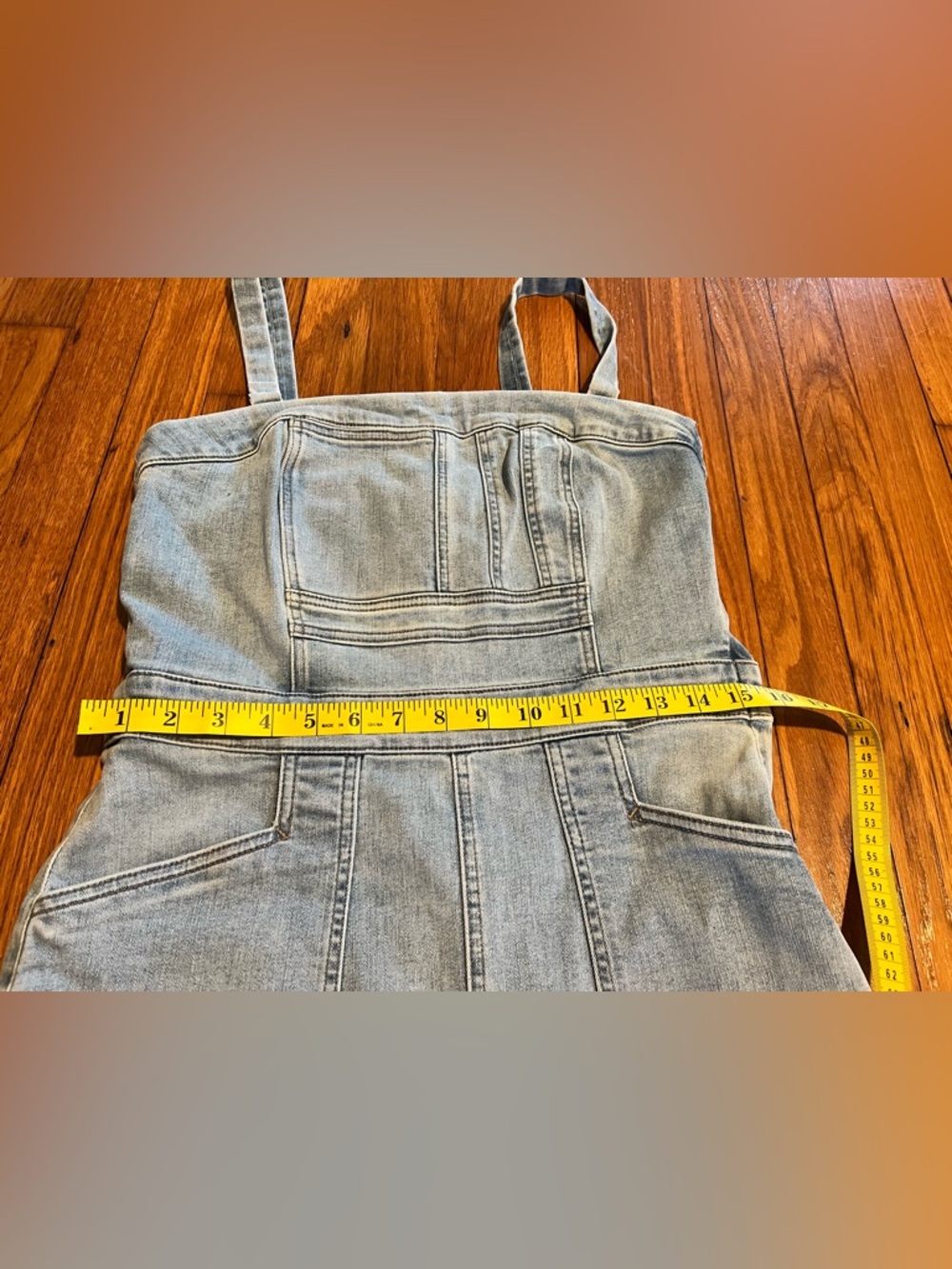 Mother Pocket Hustler Denim Overall Dress in the color when in Rome size 30 US 8 - Picture 13 of 16